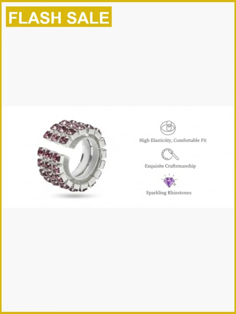Stretch Rhinestone Stacking Ring Set - Sparkly Crystal Jewelry